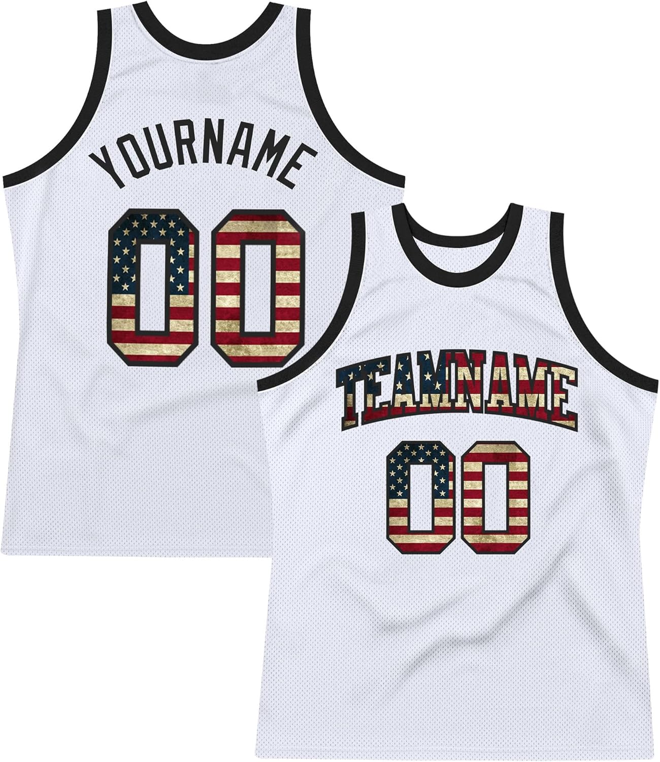 Custom Name Team Name Number Orange USA Flag Authentic Throwback Basketball Jersey, Personalized Uniform Basketball Shirt - Image 21