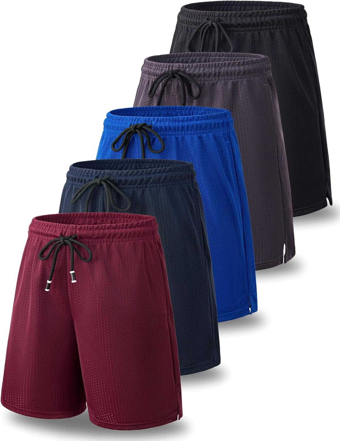 Liberty Imports 5 Pack Big Boys Youth Athletic Mesh Basketball Shorts with Pockets Quick Dry Activewear - Image 11