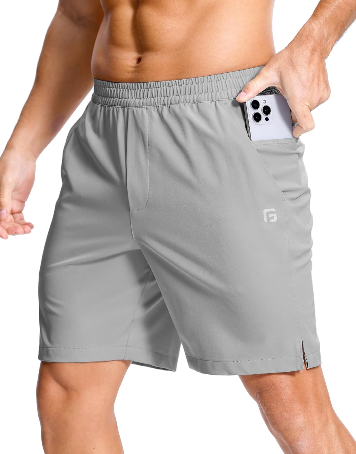 GGJ Men's Lightweight Athletic Shorts with Zipper Pockets 7"/5"/9" Gym Workout Running Quick Dry Tennis Shorts for Men - Image 26