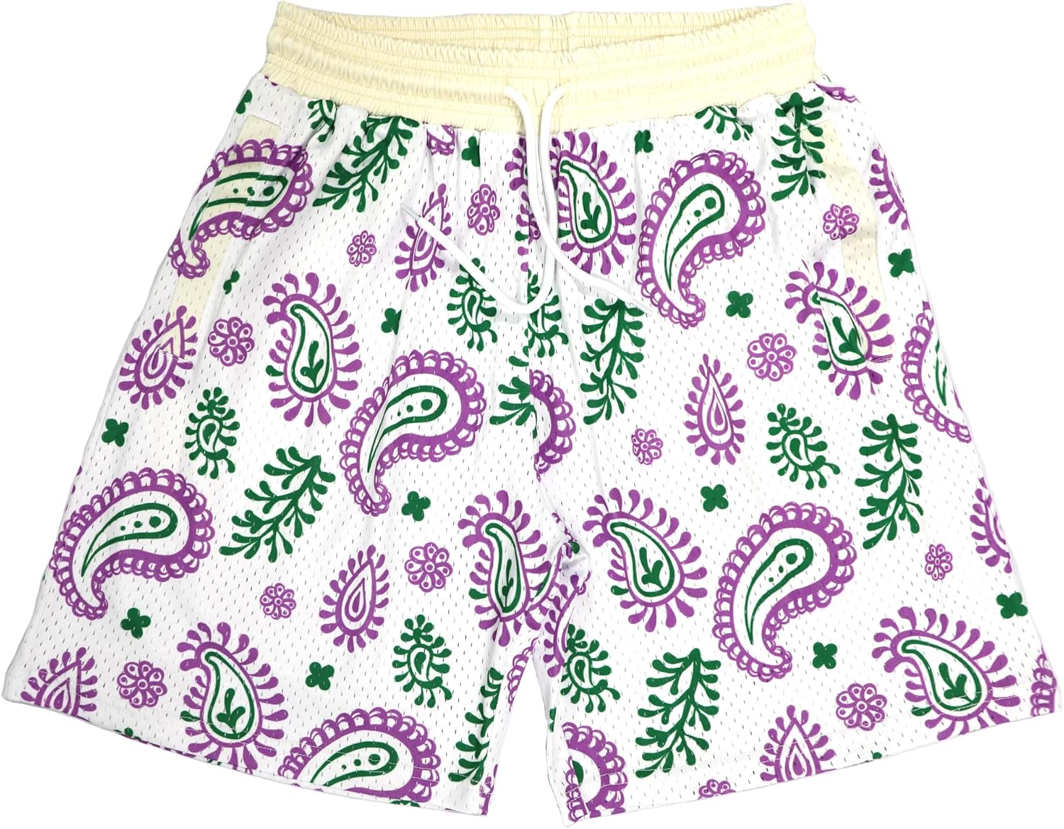 Men Basketball Shorts Graphic Mesh Drawstring Retro Sport Workout Gym Running Athletic Shorts - Image 27