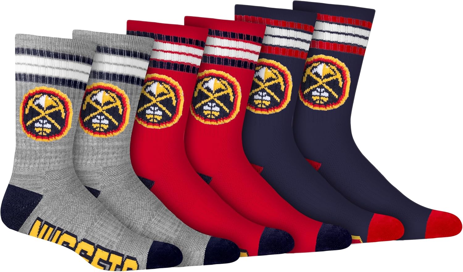 Ultra Game Men's NBA Official Athletic Cushioned Secure Fit Team Crew Socks – 3 Pack - Image 15