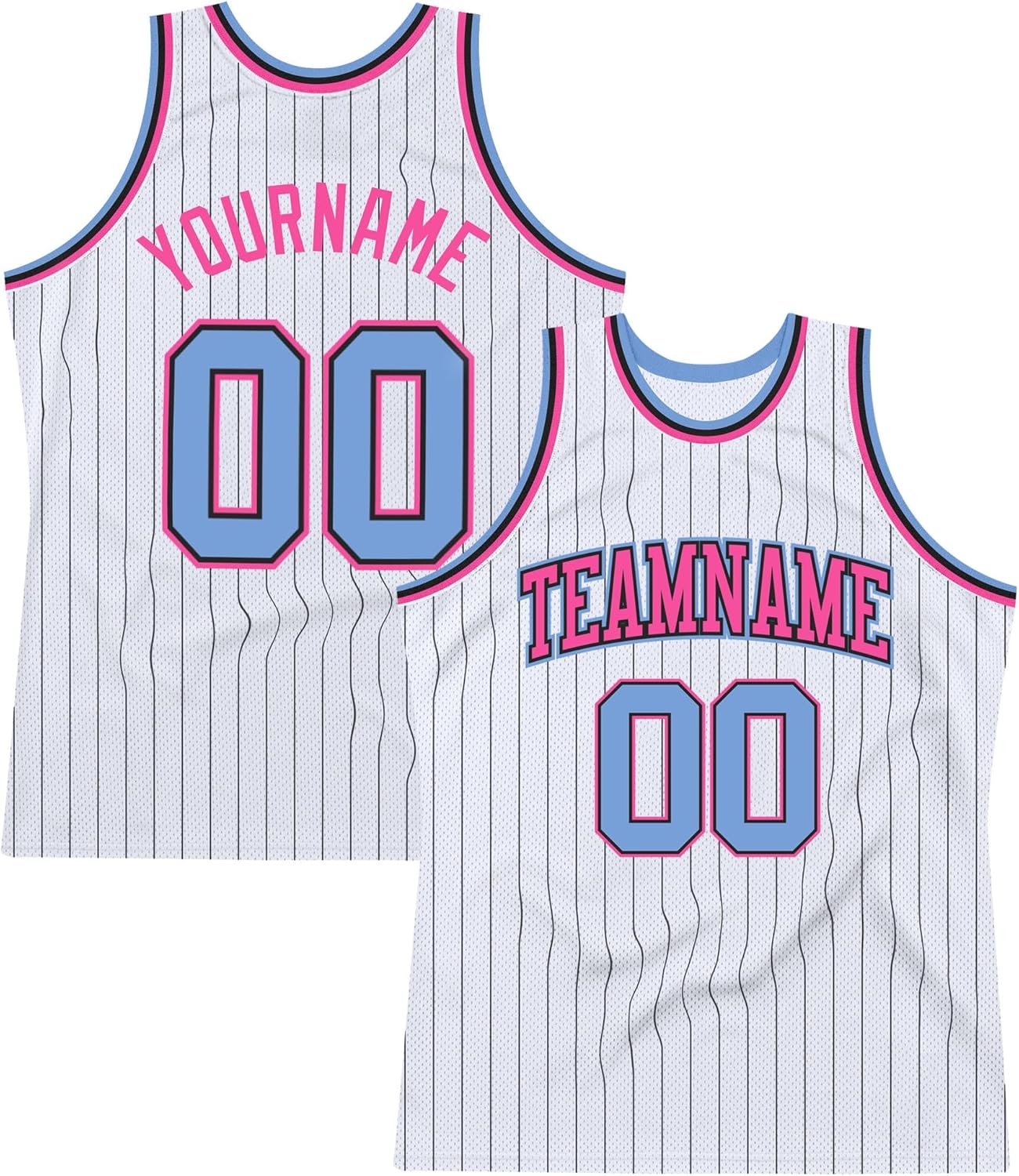 Custom Name Team Name Number White Black Pinstripe Black-Orange Authentic Basketball Jersey, Personalized Basketball Jersey - Image 10