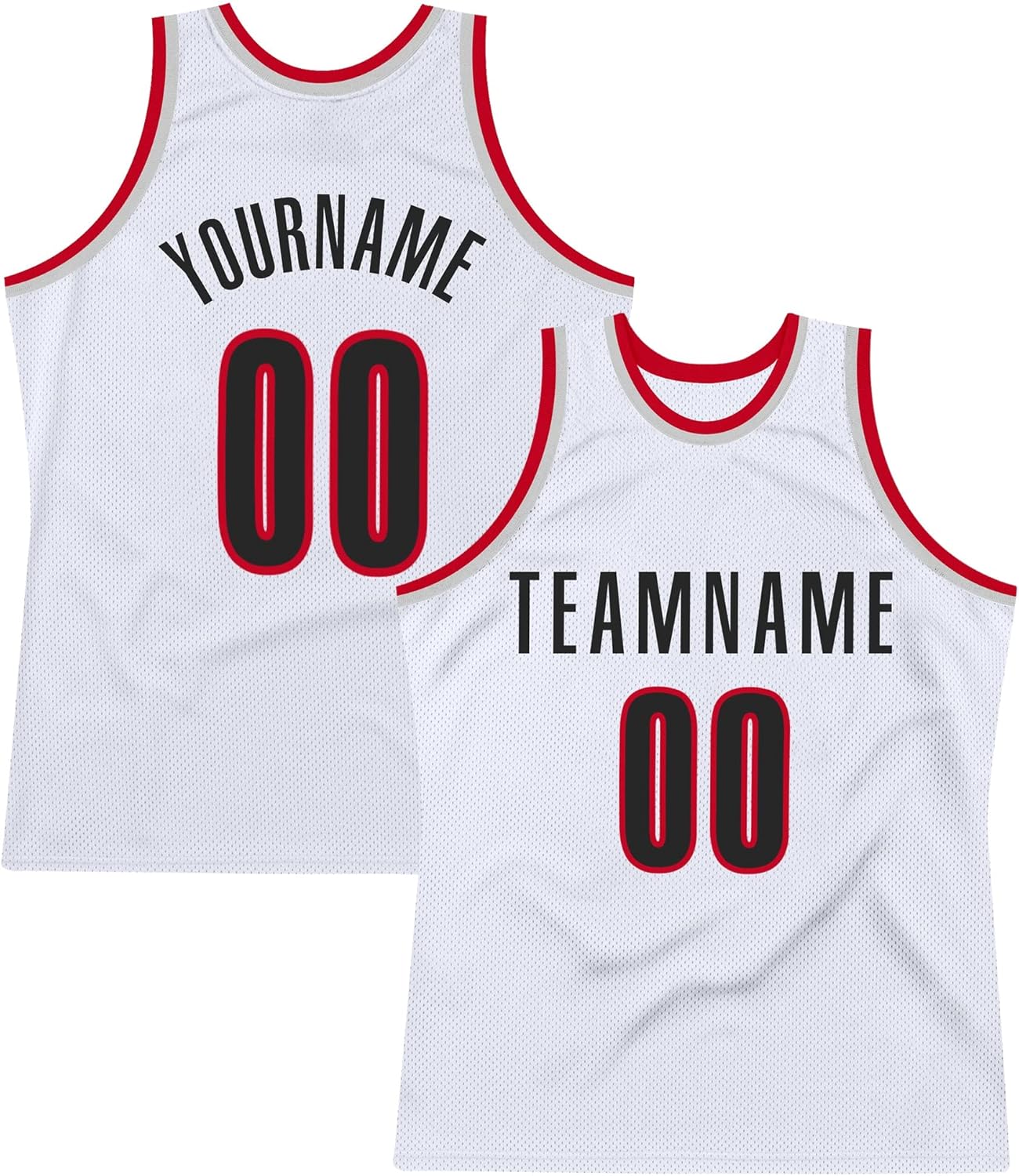 Custom Name Team Name Number Red Green-White Authentic Throwback Basketball Jersey, Personalized Uniform Basketball Shirt - Image 14