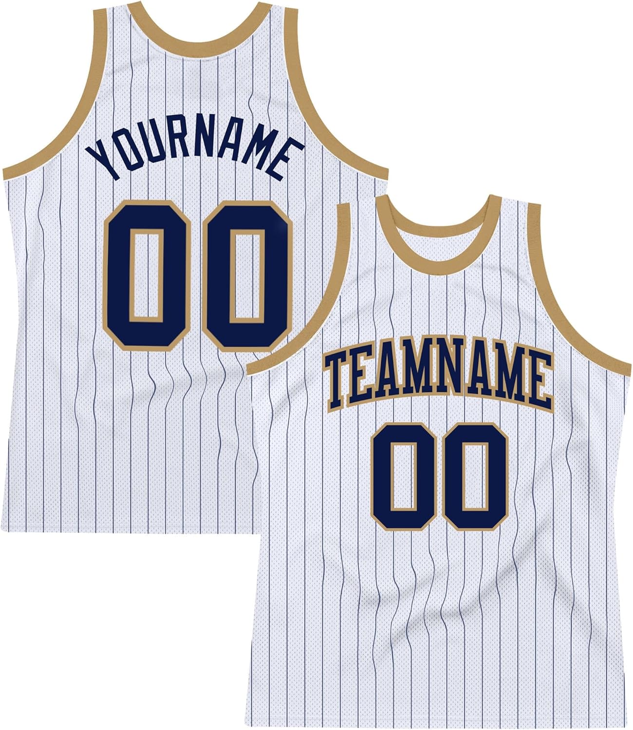 Custom Name Team Name Number White Orange Pinstripe Orange-Navy Authentic Basketball Jersey, Personalized Basketball Jersey - Image 17