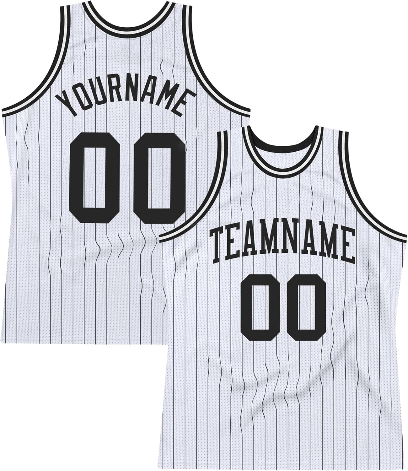 Custom Name Team Name Number White Black Pinstripe Black-Orange Authentic Basketball Jersey, Personalized Basketball Jersey - Image 8