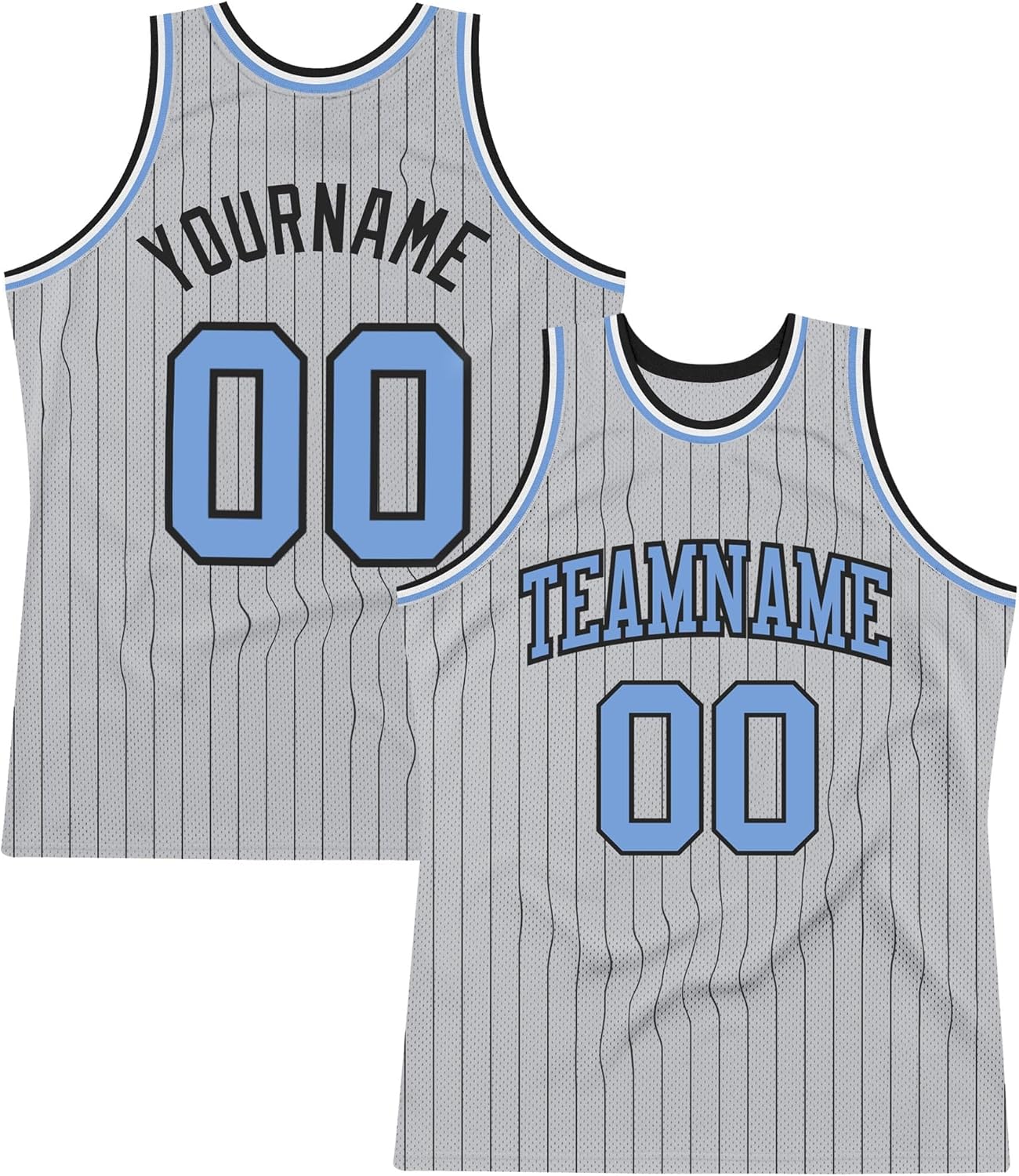 Custom Name Team Name Number Gray Black Pinstripe Black-Old Gold Authentic Basketball Jersey, Personalized Basketball Jersey - Image 10