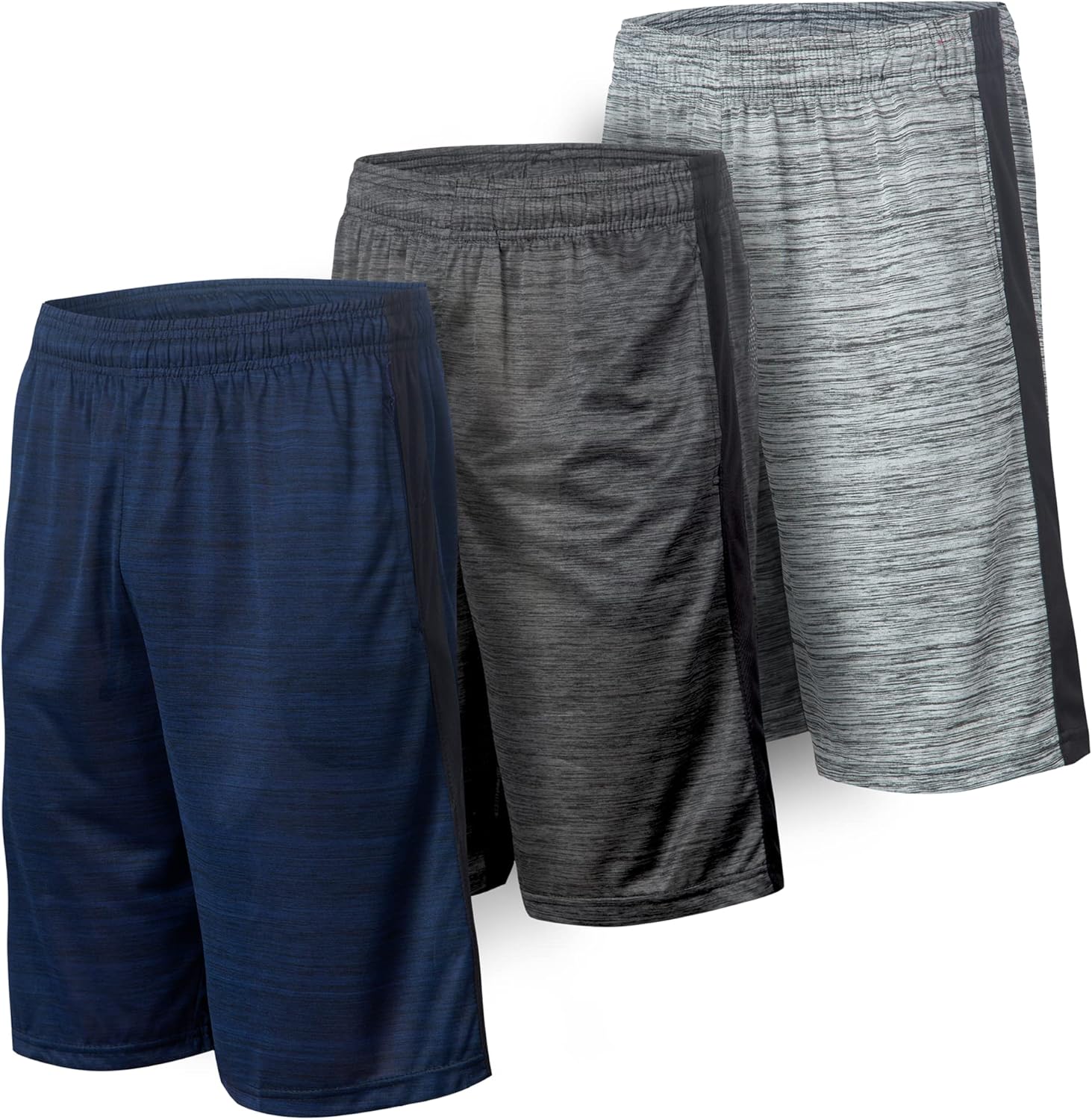 5 Pack: Men's Dry-Fit Sweat Resistant Active Athletic Performance Shorts - Image 14