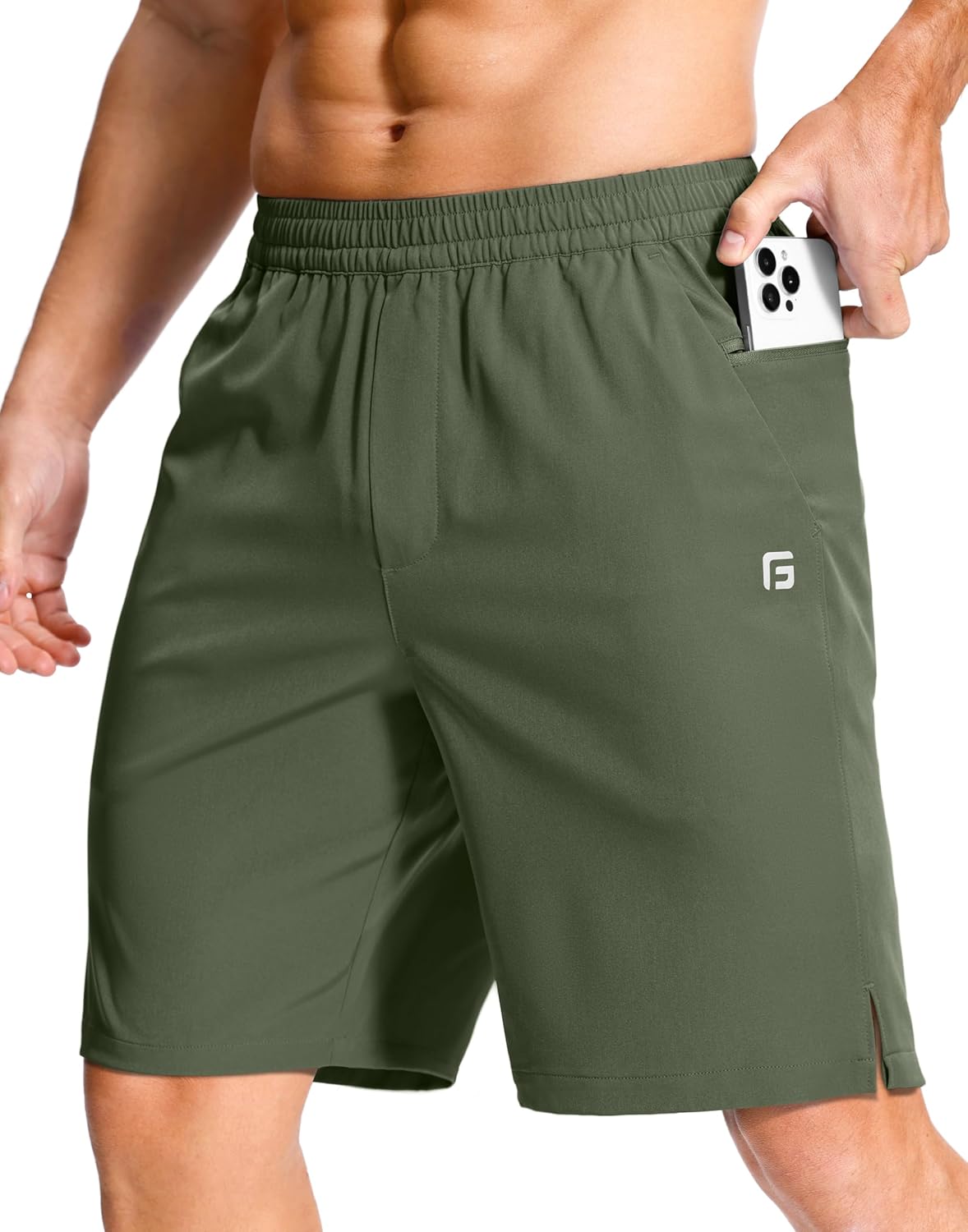 GGJ Men's Lightweight Athletic Shorts with Zipper Pockets 7"/5"/9" Gym Workout Running Quick Dry Tennis Shorts for Men - Image 48