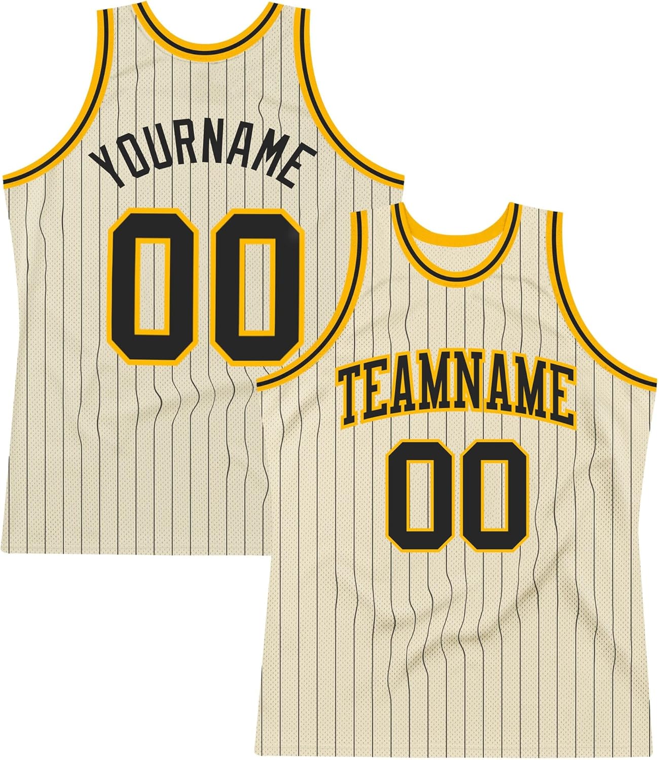 Custom Name Team Name Number Orange Black Pinstripe Green Authentic Basketball Jersey, Personalized Uniform Basketball Shirt - Image 10