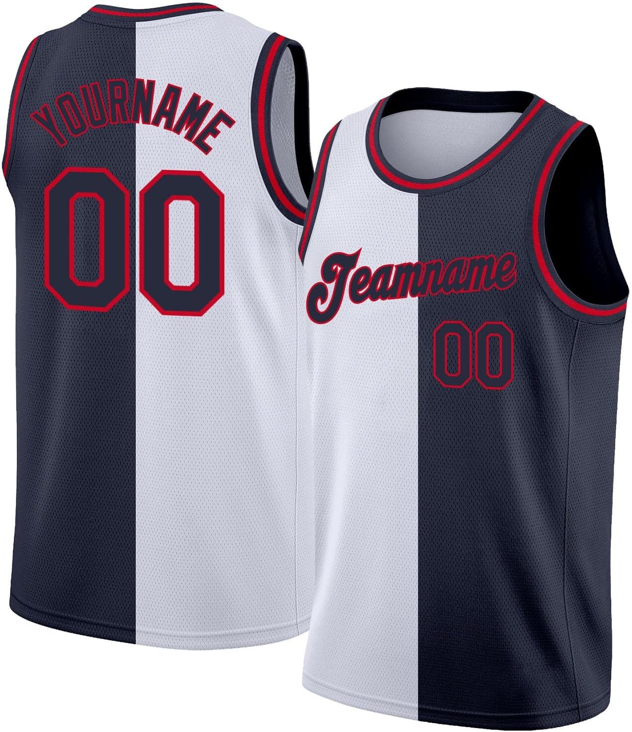 Custom Name Team Name Number Blue Pinstripe White-Red Authentic Basketball Jersey, Personalized Uniform Basketball Shirt - Image 22