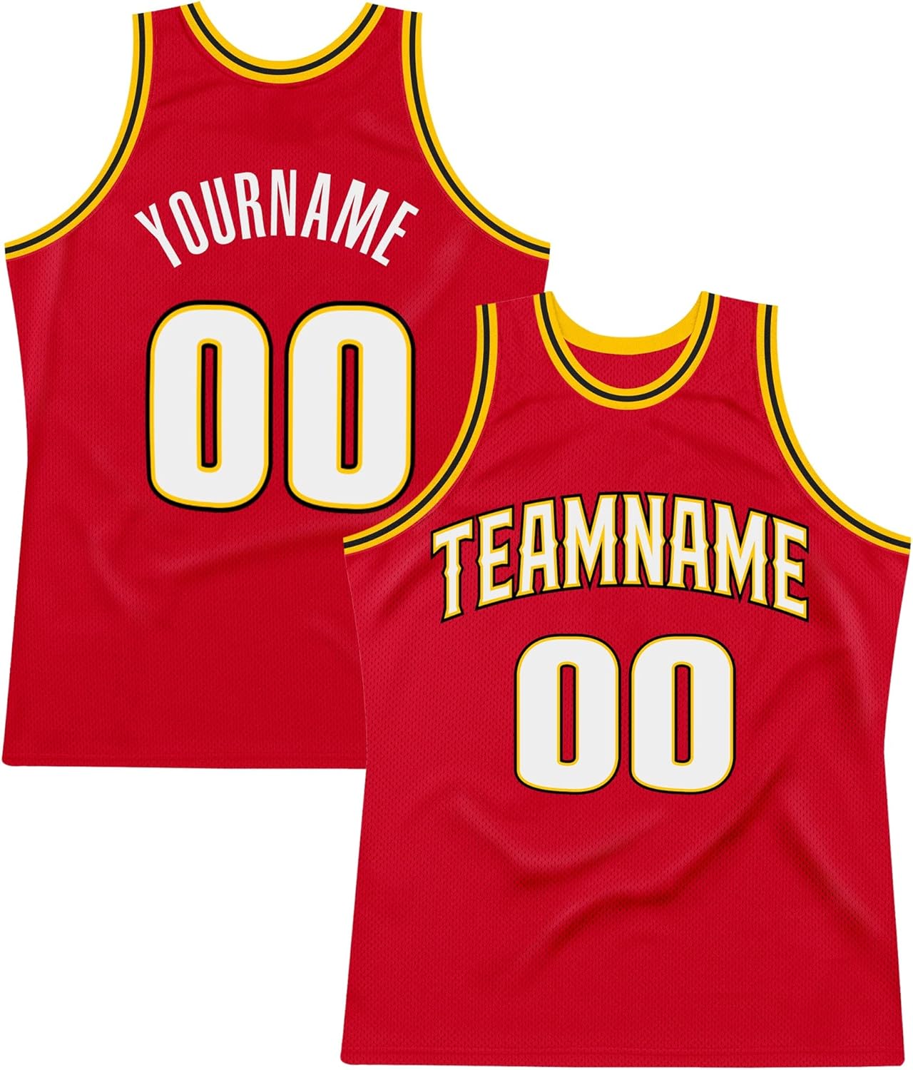 Custom Name Team Name Number Hunter Green Gold Authentic Throwback Basketball Jersey, Personalized Uniform Basketball Shirt - Image 24