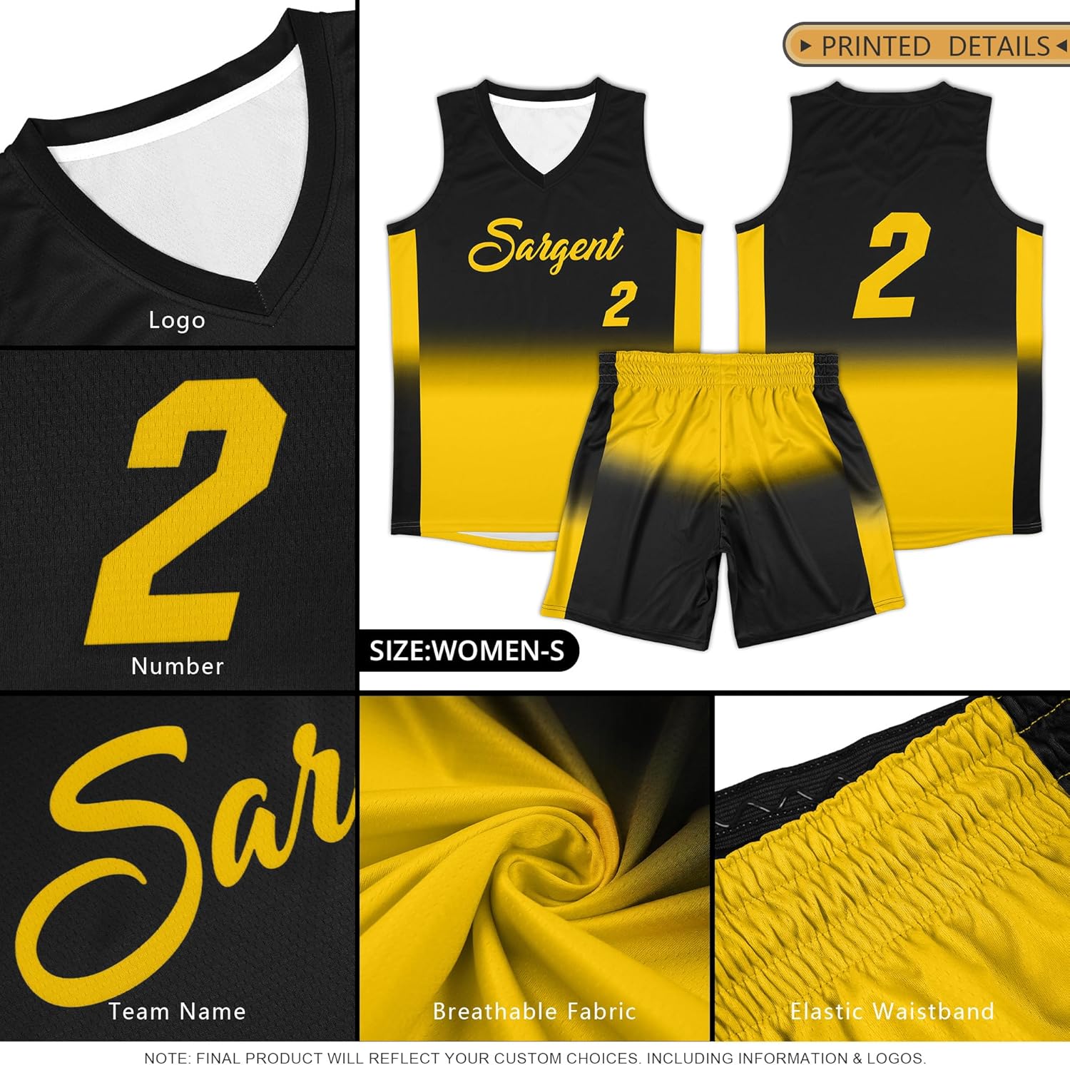 KXK Personalized Gradient Basketball Jersey Shorts Printed Team Jersey with Name Number for Men Youth Basketball Uniform - Image 6