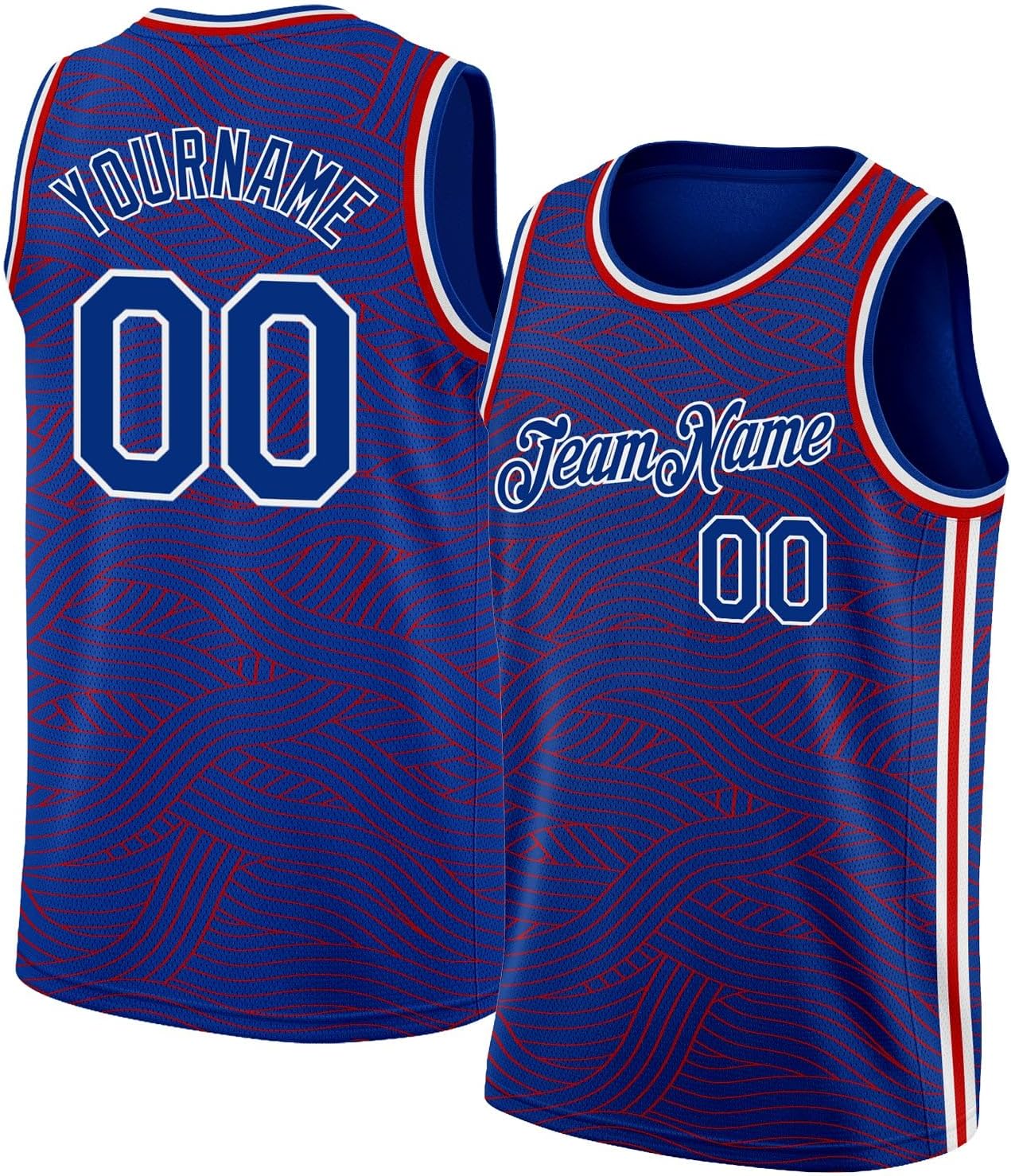 Custom Name Team Name Number Blue Orange-Royal Authentic Throwback Basketball Jersey, Personalized Uniform Basketball Shirt - Image 17