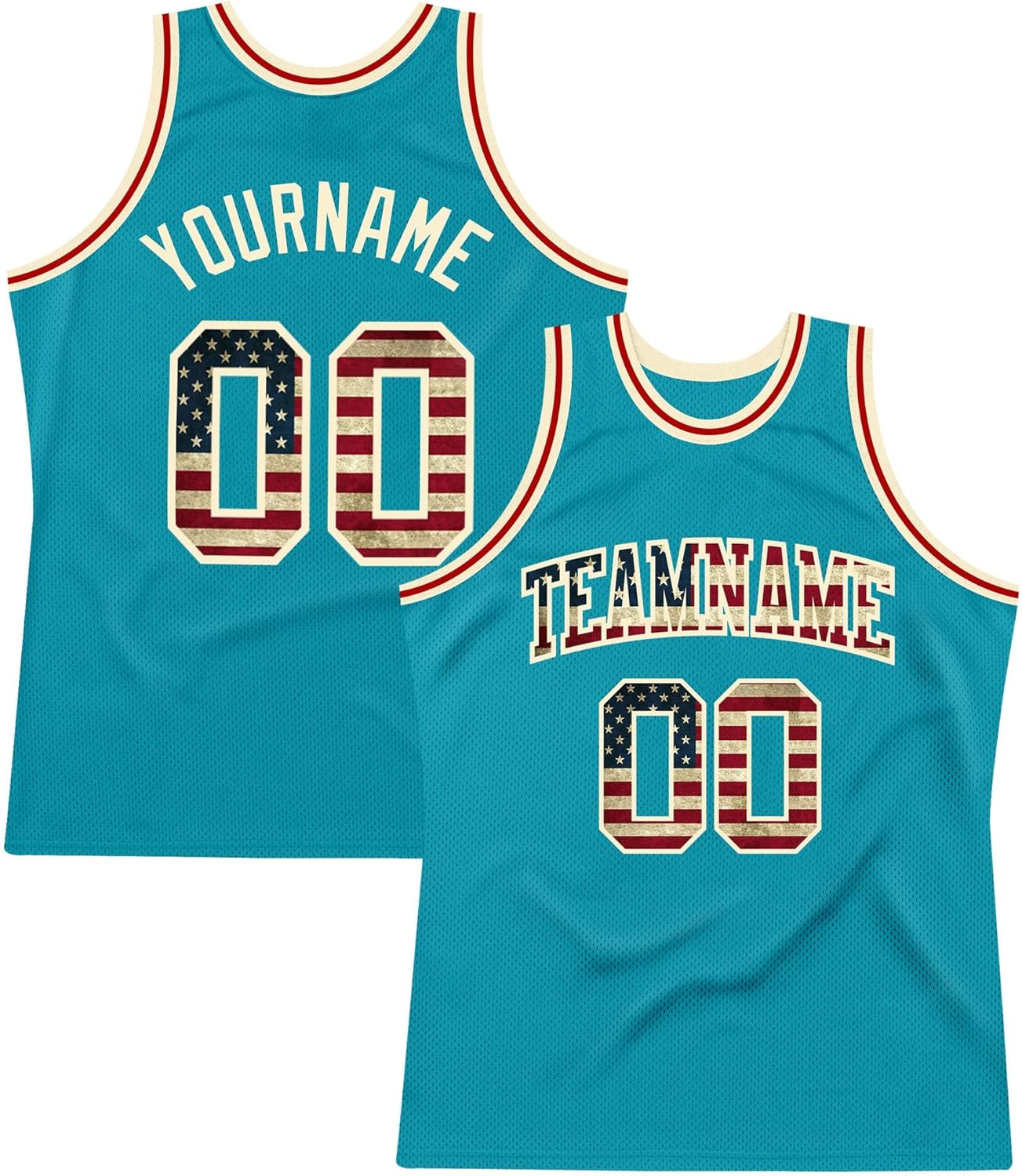 Custom Name Team Name Number Orange USA Flag Authentic Throwback Basketball Jersey, Personalized Uniform Basketball Shirt - Image 12