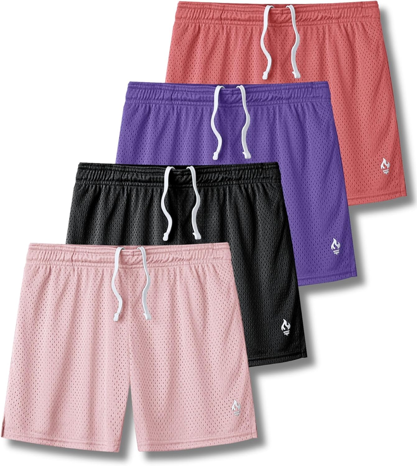 Liberty Pro 4 Pack: Girls Airy Mesh Active Athletic Sport Shorts, Youth Running Performance Clothes with Pockets - Image 8