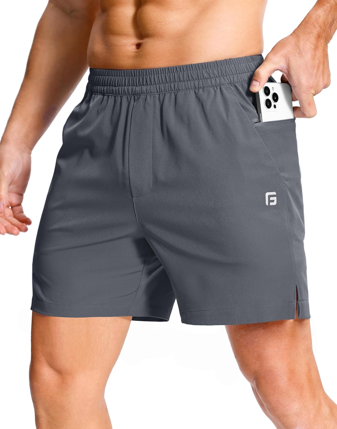 GGJ Men's Lightweight Athletic Shorts with Zipper Pockets 7"/5"/9" Gym Workout Running Quick Dry Tennis Shorts for Men - Image 10