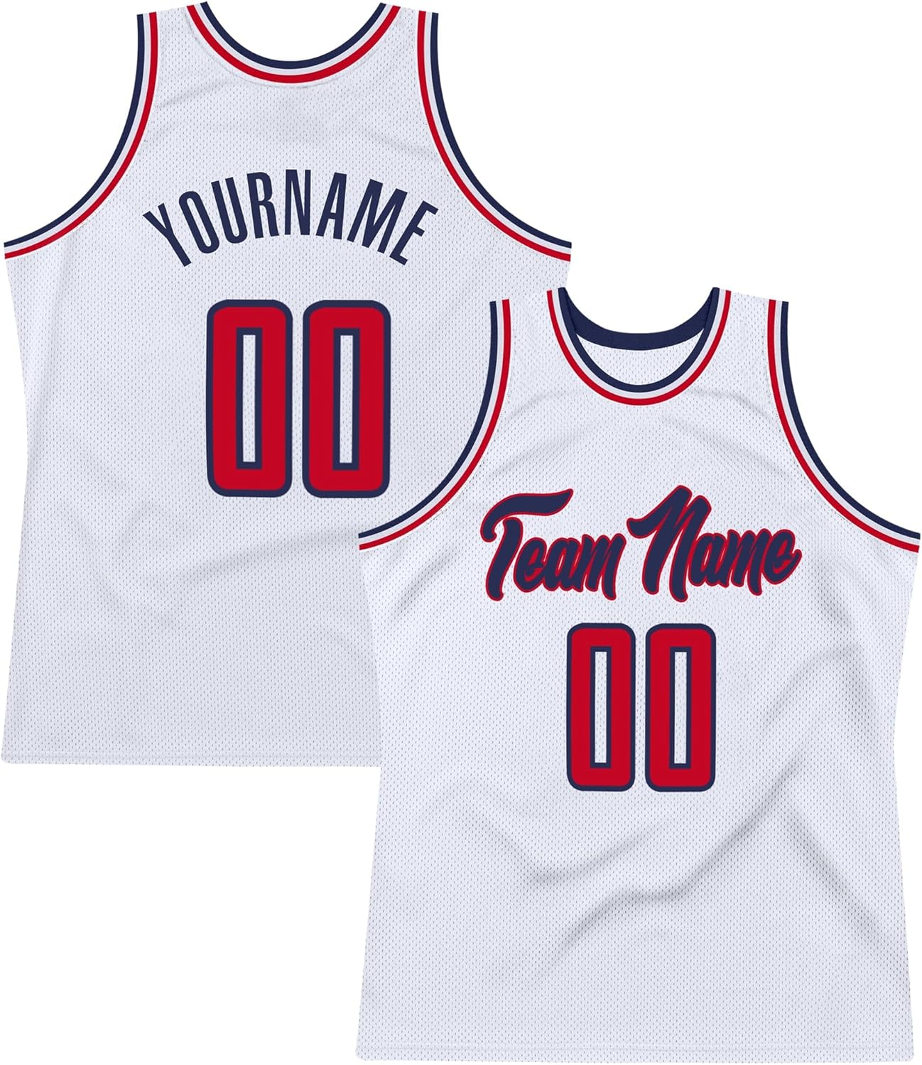 Custom Name Team Name Number Red Green-White Authentic Throwback Basketball Jersey, Personalized Uniform Basketball Shirt - Image 26