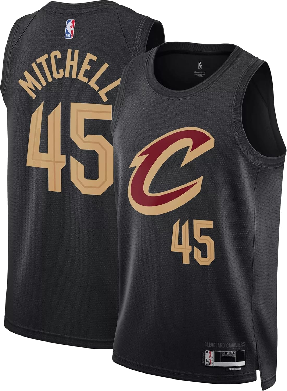 Donovan Mitchell Cleveland Cavaliers NBA Kids Youth 8-20 Black Statement Edition Swingman Jersey