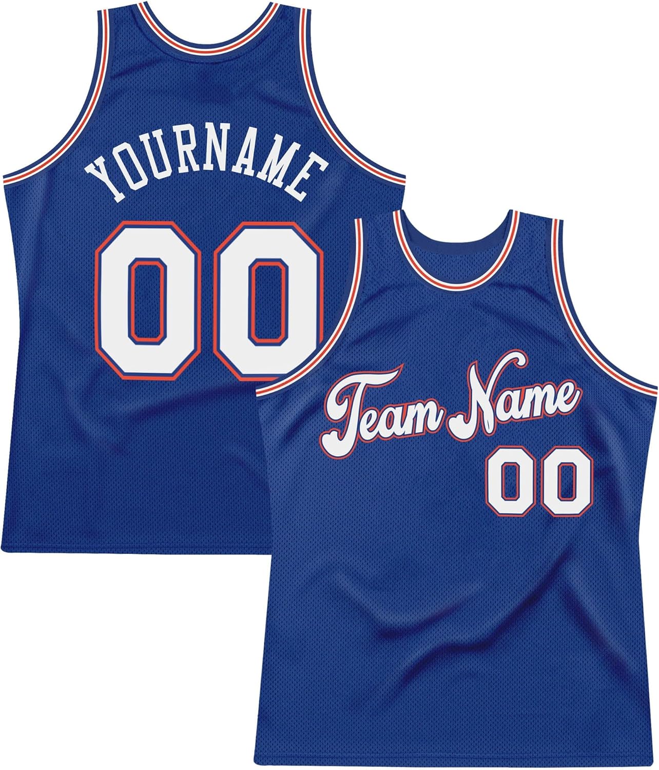 Custom Name Team Name Number Gray Royal-Orange Authentic Throwback Basketball Jersey, Personalized Uniform Basketball Shirt - Image 33