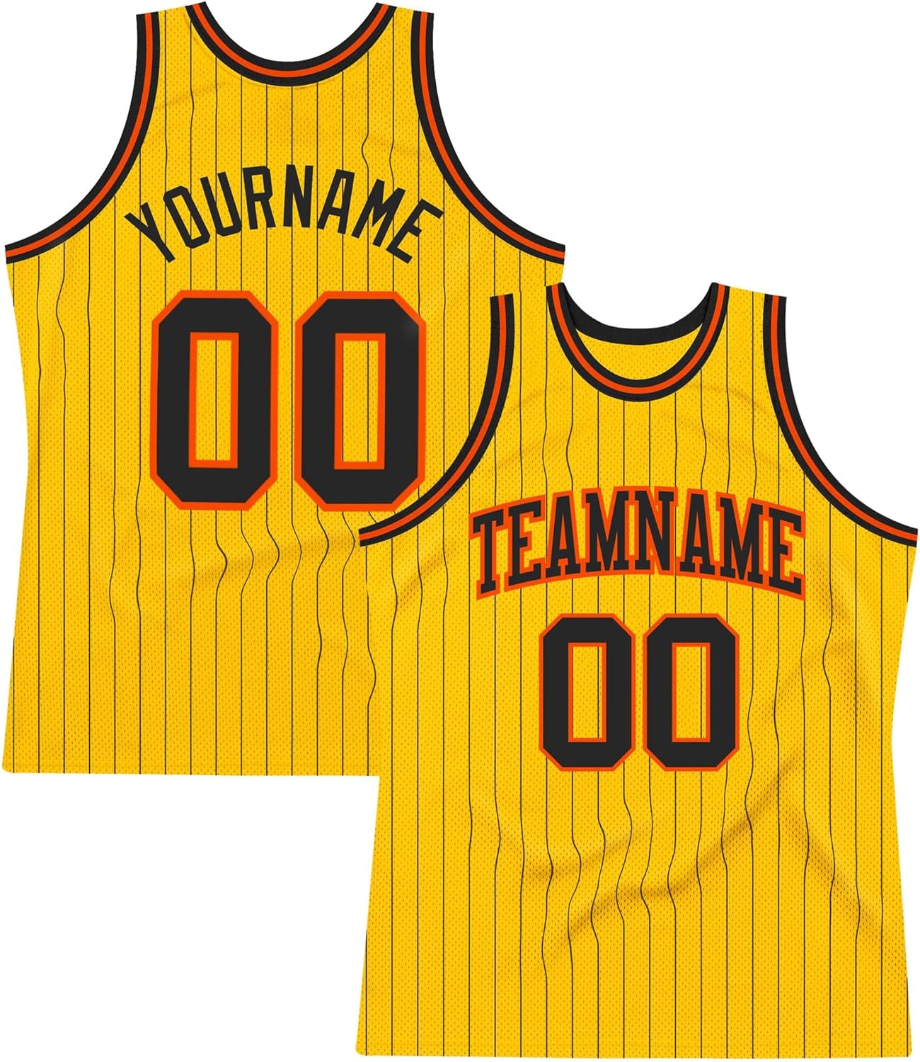 Custom Name Team Name Number Gray Black Pinstripe Orange Authentic Basketball Jersey, Personalized Uniform Basketball Shirt - Image 18