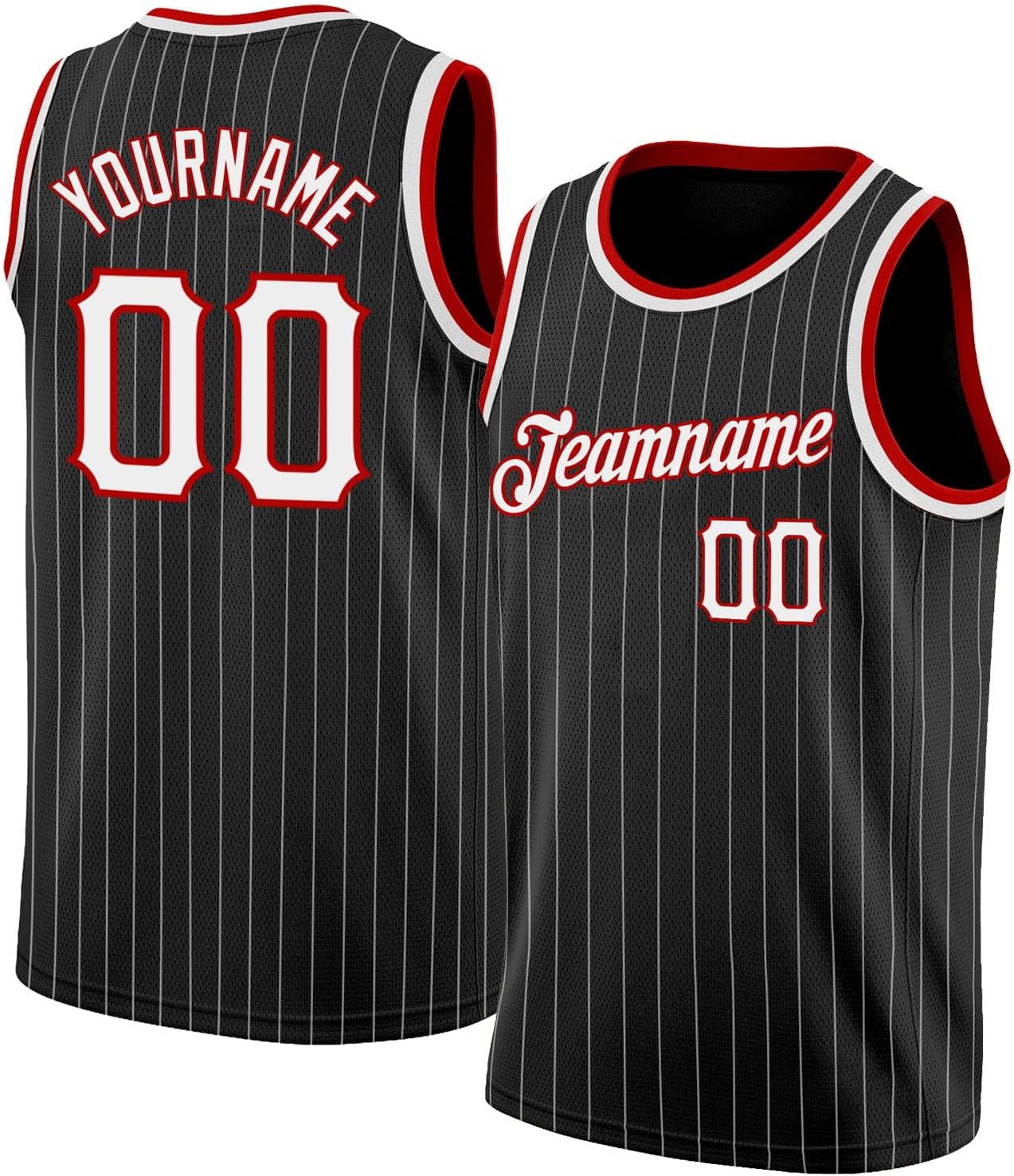 Custom Name Team Name Number Black White Pinstripe White Authentic Basketball Jersey, Personalized Uniform Basketball Shirt - Image 7