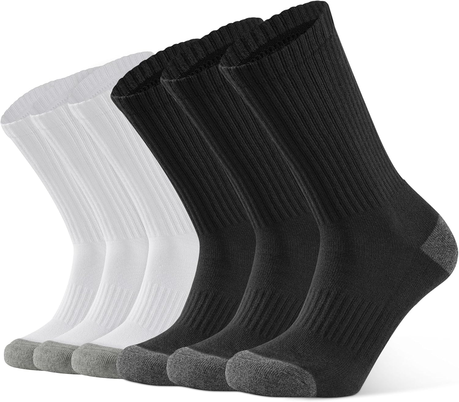 CLOSEMATE Mens Athletic Cushioned Crew Socks 6 Pairs Cotton Breathable for Work Training Sports - Image 7