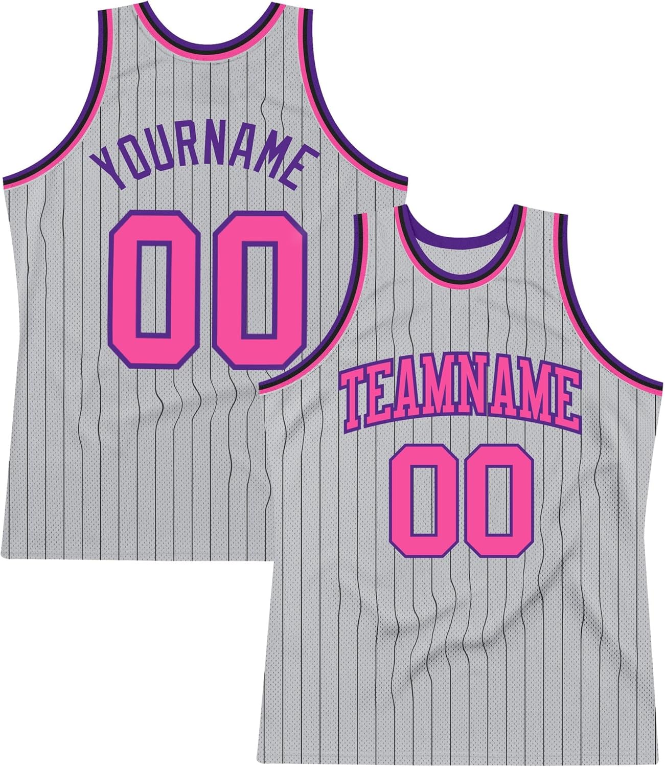 Custom Name Team Name Number Orange Black Pinstripe Green Authentic Basketball Jersey, Personalized Uniform Basketball Shirt - Image 33