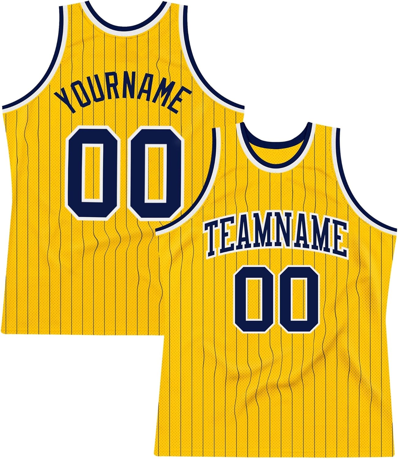 Custom Name Team Name Number Gray Black Pinstripe Black-Old Gold Authentic Basketball Jersey, Personalized Basketball Jersey - Image 28