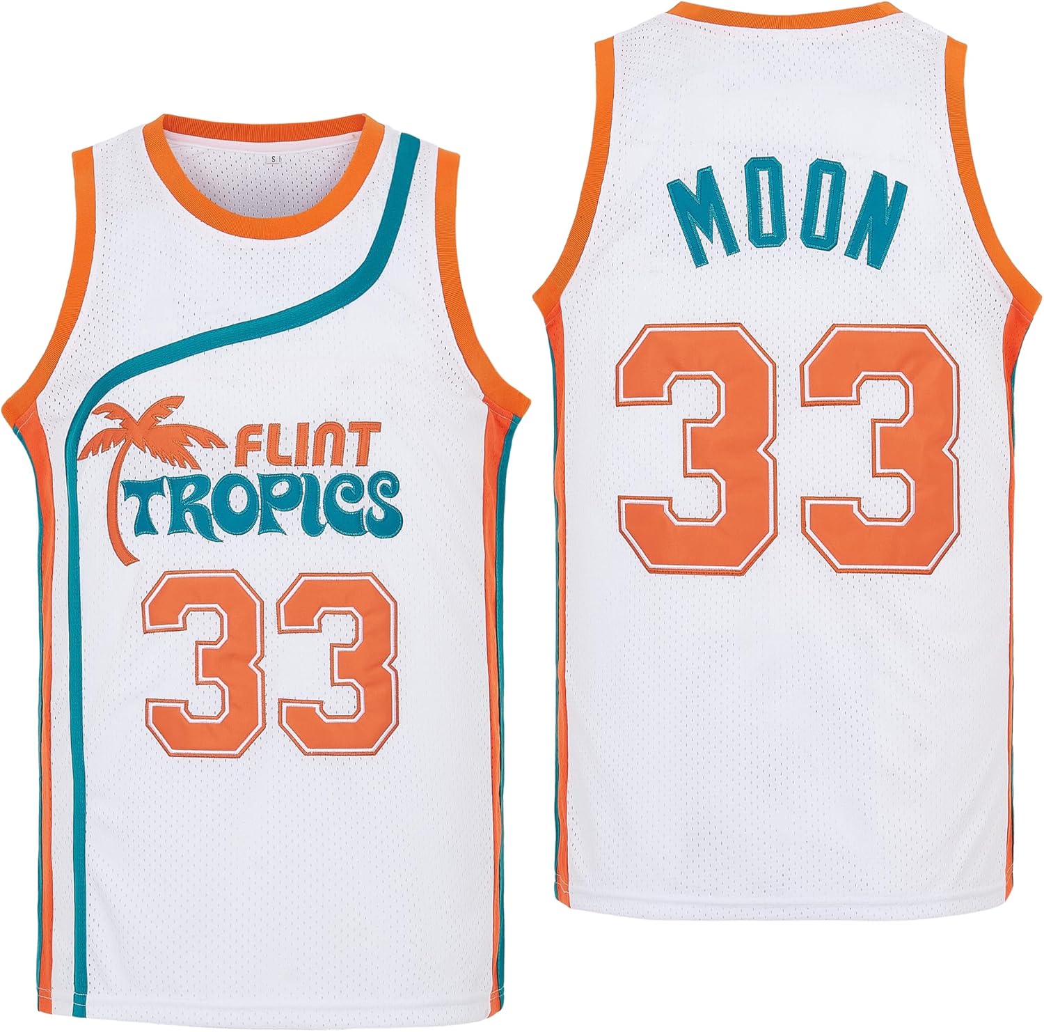 Kekambas Men's #33 Moon Flint Tropics Movie Basketball Jersey Stitched - Image 5