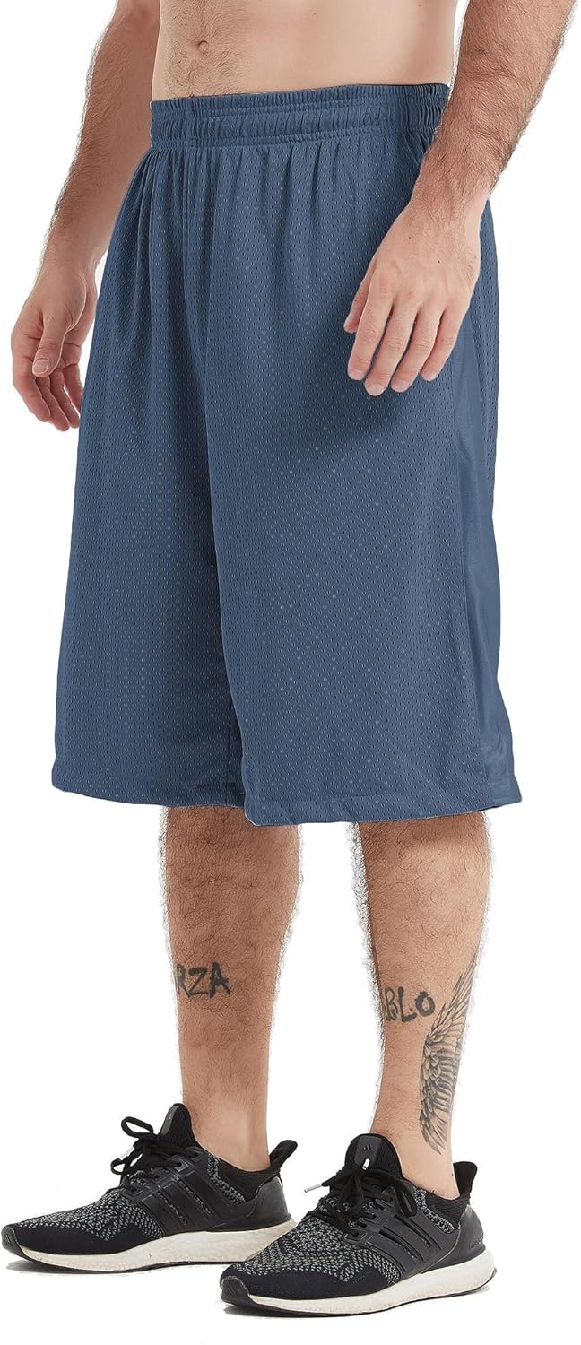 HQUEC Men's 12" Athletic Shorts Long Basketball Workout Shorts Below Knee Loose-Fit with Pockets - Image 11