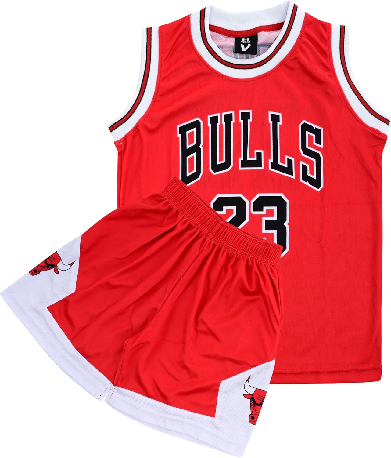 VEGAS APPAREL Kids Basketball Kit, 2 Piece Sleeveless Kids Basketball Jersey Shirt & Shorts for 2-14 Years Unisex Children - Image 9