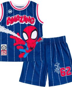 Marvel Spider-Man Miles Morales Hulk Mesh Jersey Tank Top Shirt and Basketball Shorts Toddler to Big Kid Sizes (2T - 18-20)
