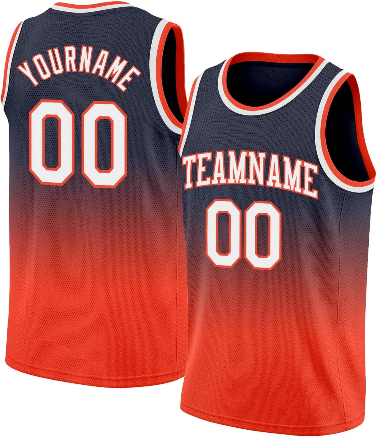Custom Name Team Name Number Navy White-Gold Authentic Fade Fashion Basketball Jersey, Personalized Basketball Jersey - Image 12