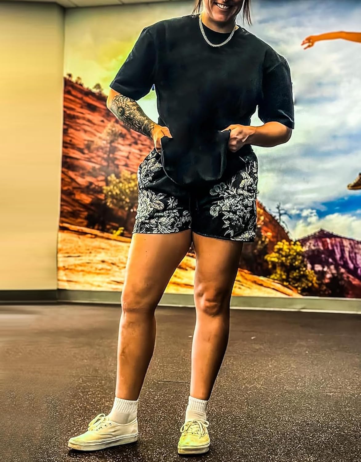 Mens Basketball Shorts Graphic Print Casual Running Workout Mesh Drawstring Shorts with Pockets - Image 3