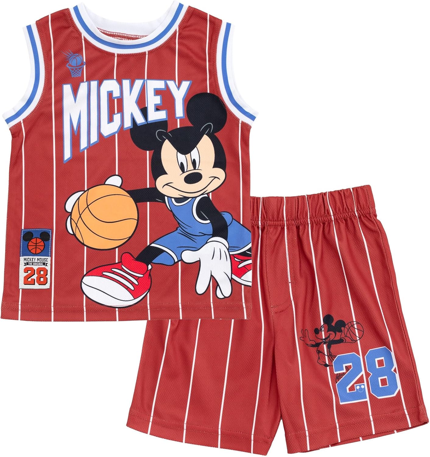 Disney Boys' Basketball Jersey & Shorts Set – Athletic Outfit for Toddlers & Big Kids (2T-10/12)