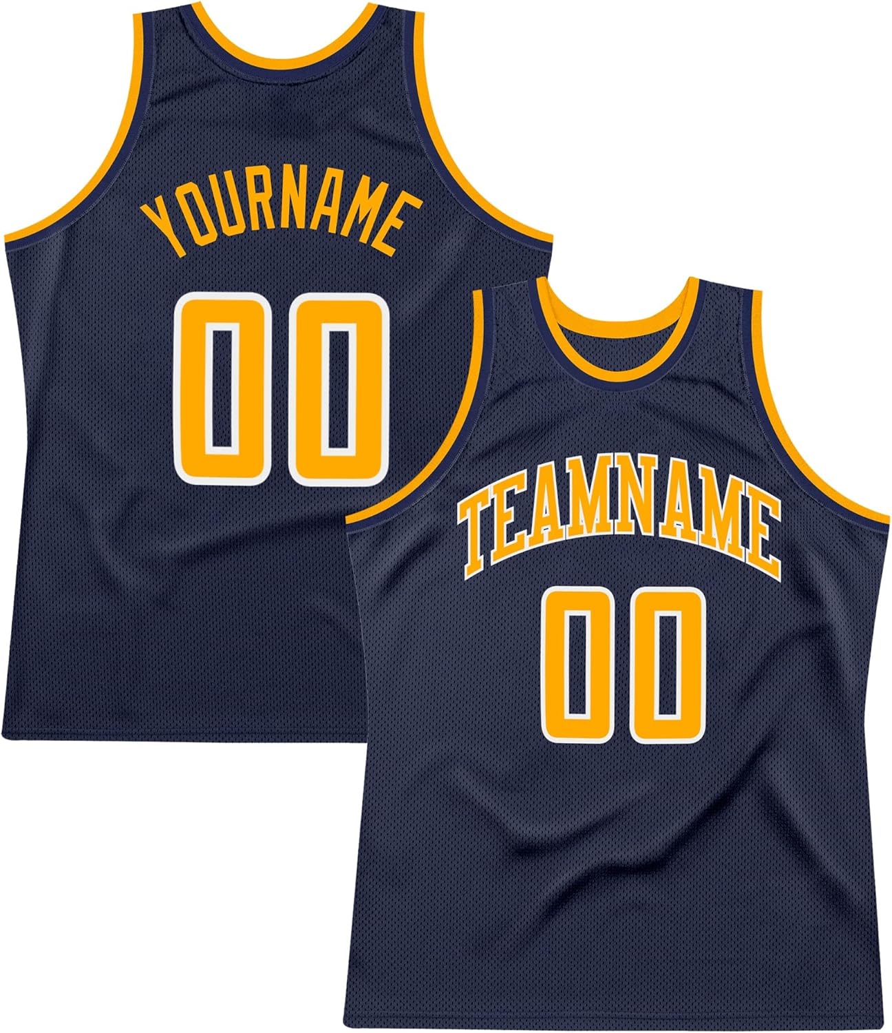 Custom Name Team Name Number Black White-Gold Round Neck Rib-Knit Basketball Jersey, Personalized Uniform Basketball Shirt - Image 26