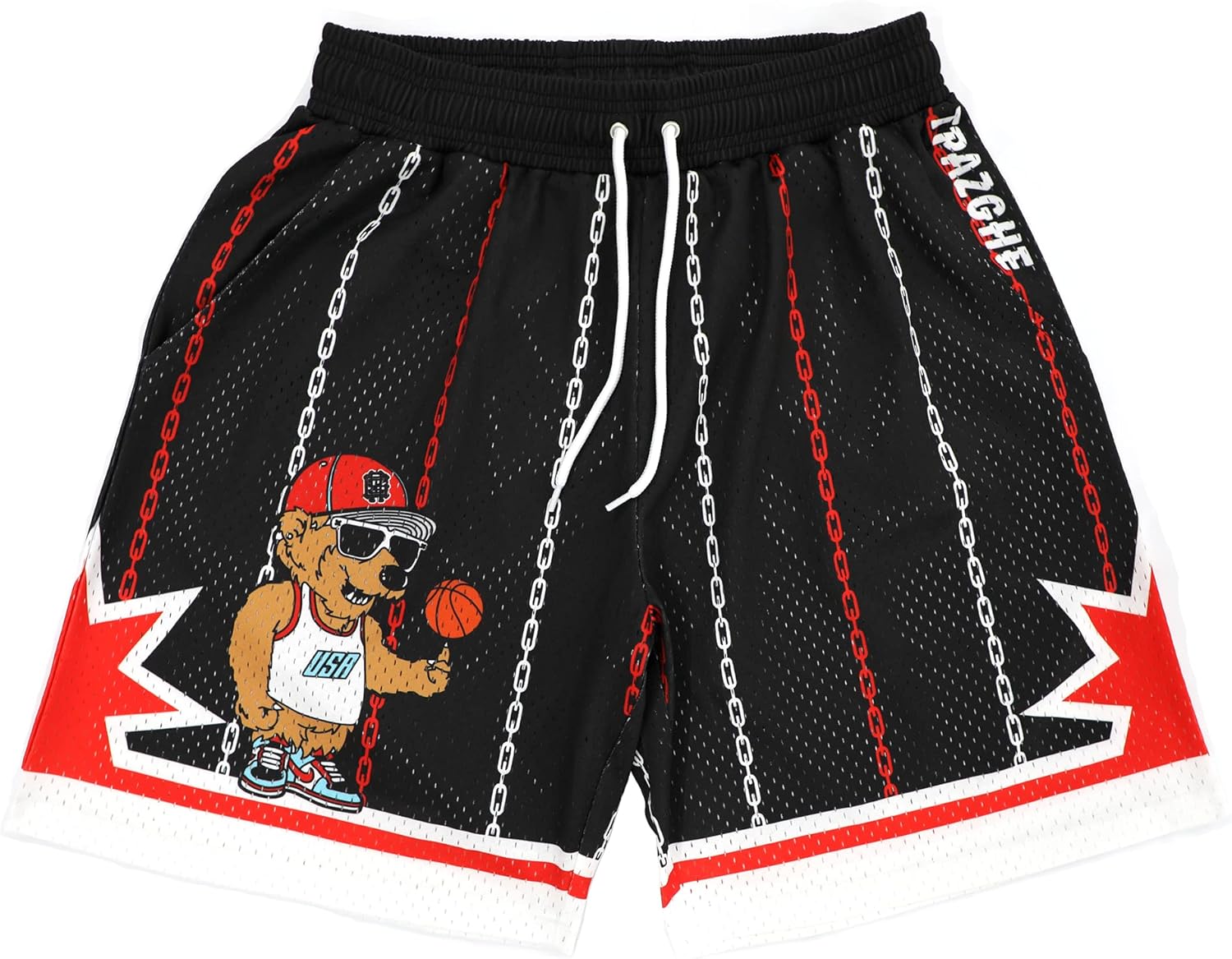 Men Basketball Shorts Graphic Mesh Drawstring Retro Sport Workout Gym Running Athletic Shorts - Image 31