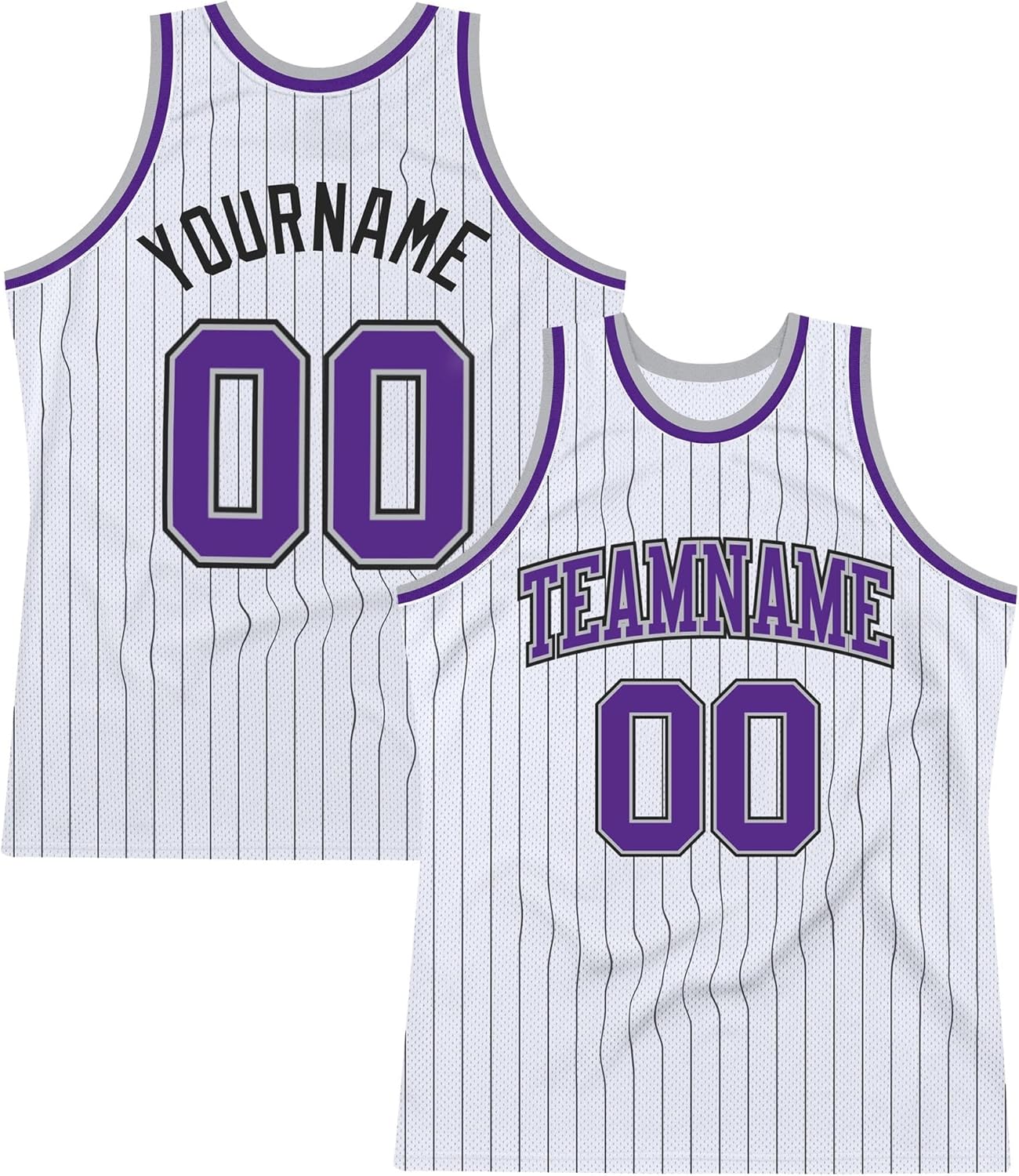 Custom Name Team Name Number White Orange Pinstripe Orange-Navy Authentic Basketball Jersey, Personalized Basketball Jersey - Image 30