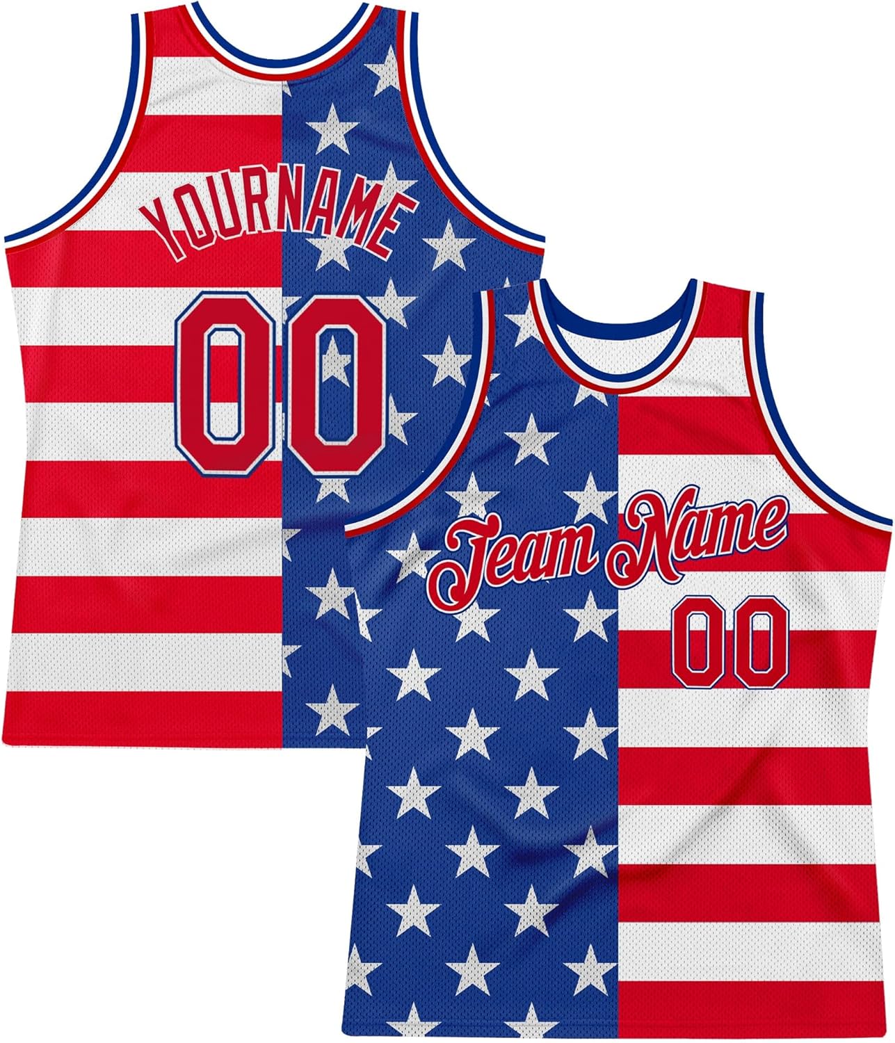 Custom Navy Vintage USA Flag-Cream Throwback Basketball Jersey - Image 8