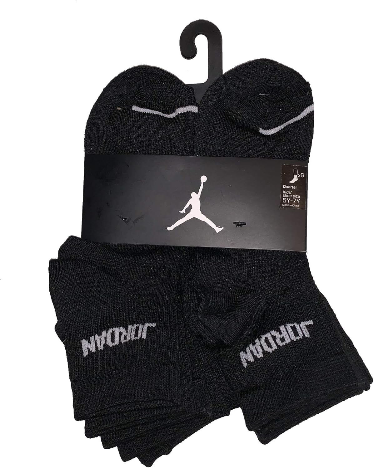 Jordan Jumpman Quarter 6 Pack Socks - Boys' Size 5Y-7Y/9-11 (Sock Size)