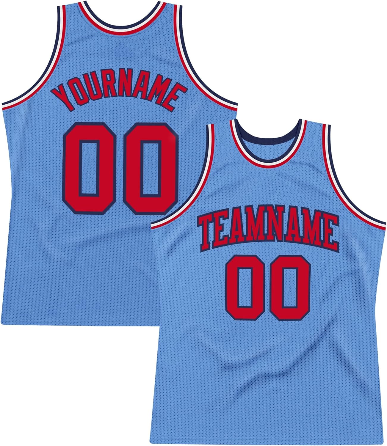 Custom Name Team Name Number Red White-Royal Authentic Throwback Basketball Jersey, Personalized Uniform Basketball Shirt - Image 13
