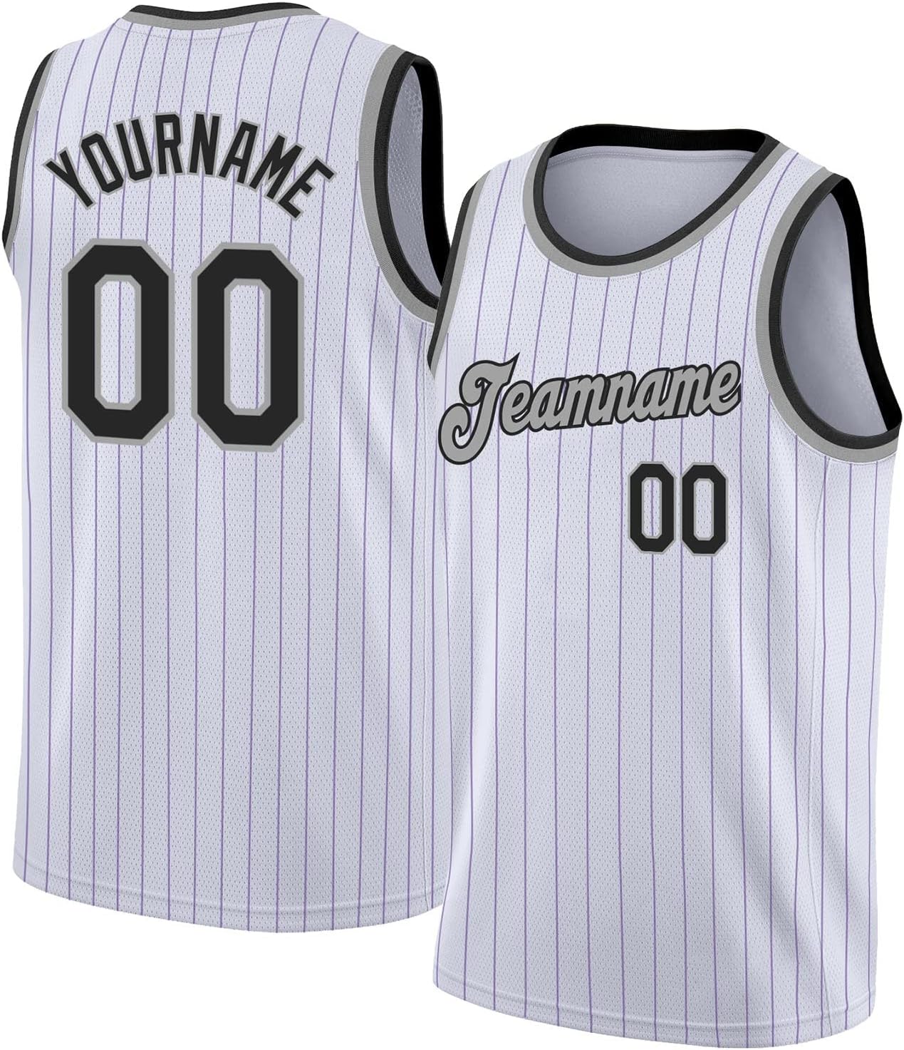 Custom Name Team Name Number Gray Black Pinstripe Orange Authentic Basketball Jersey, Personalized Uniform Basketball Shirt - Image 25
