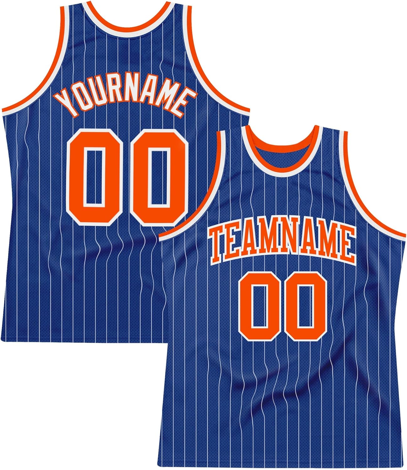 Custom Name Team Name Number Black Royal-Orange Authentic Throwback Basketball Jersey, Personalized Uniform Basketball Shirt - Image 23