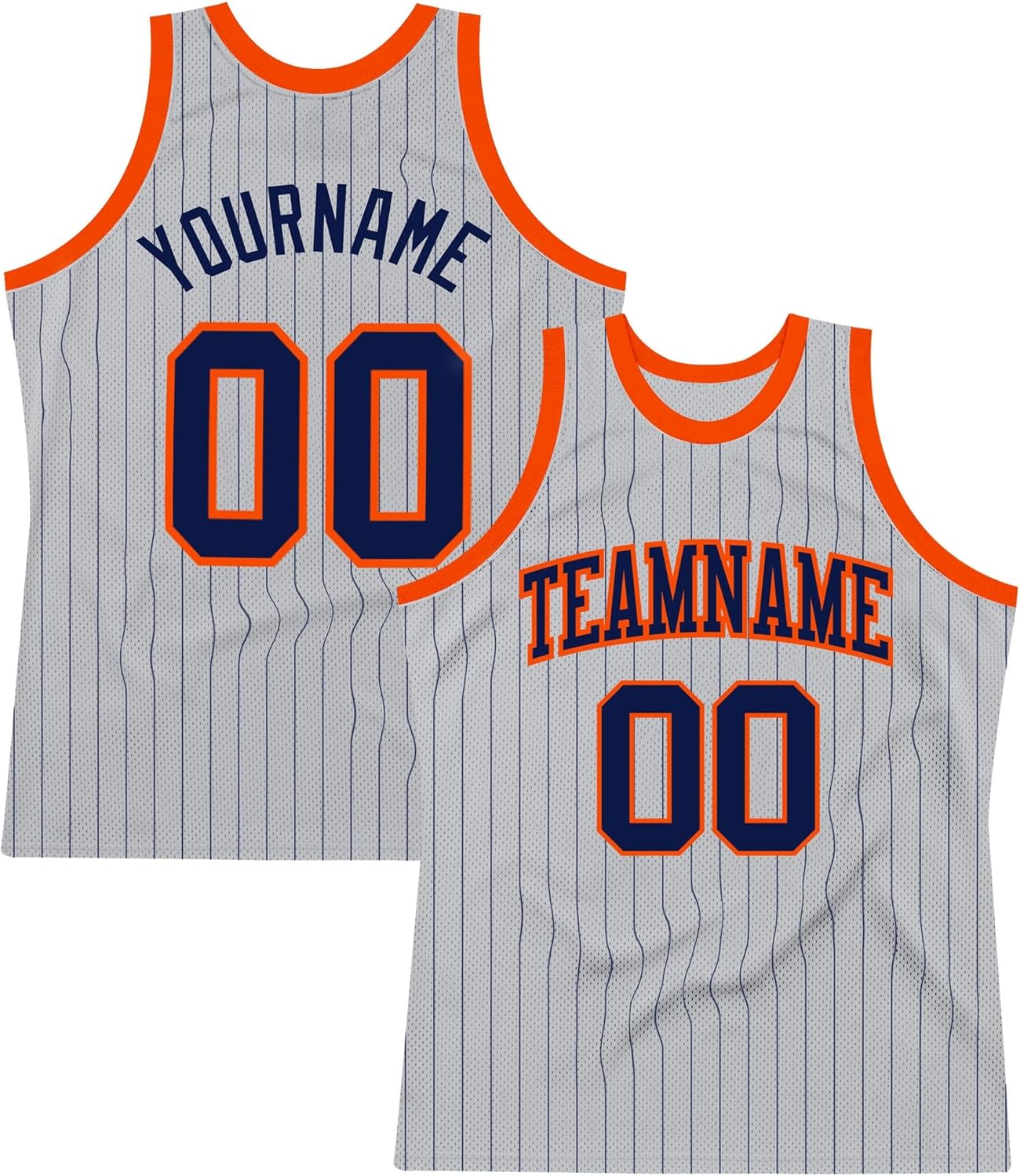 Custom Name Team Name Number Orange Black Pinstripe Green Authentic Basketball Jersey, Personalized Uniform Basketball Shirt - Image 18