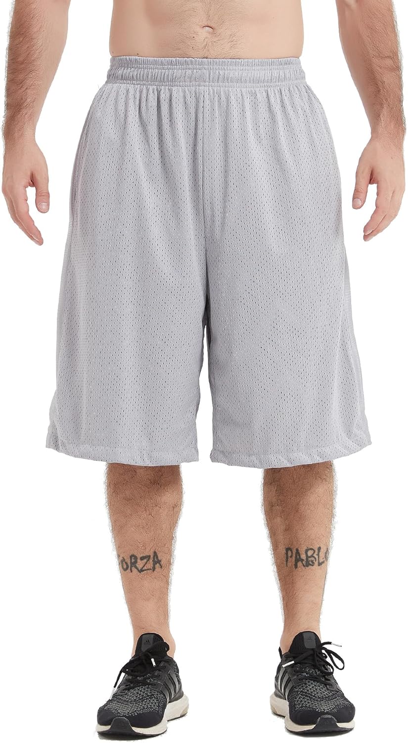HQUEC Men's 12" Athletic Shorts Long Basketball Workout Shorts Below Knee Loose-Fit with Pockets - Image 12