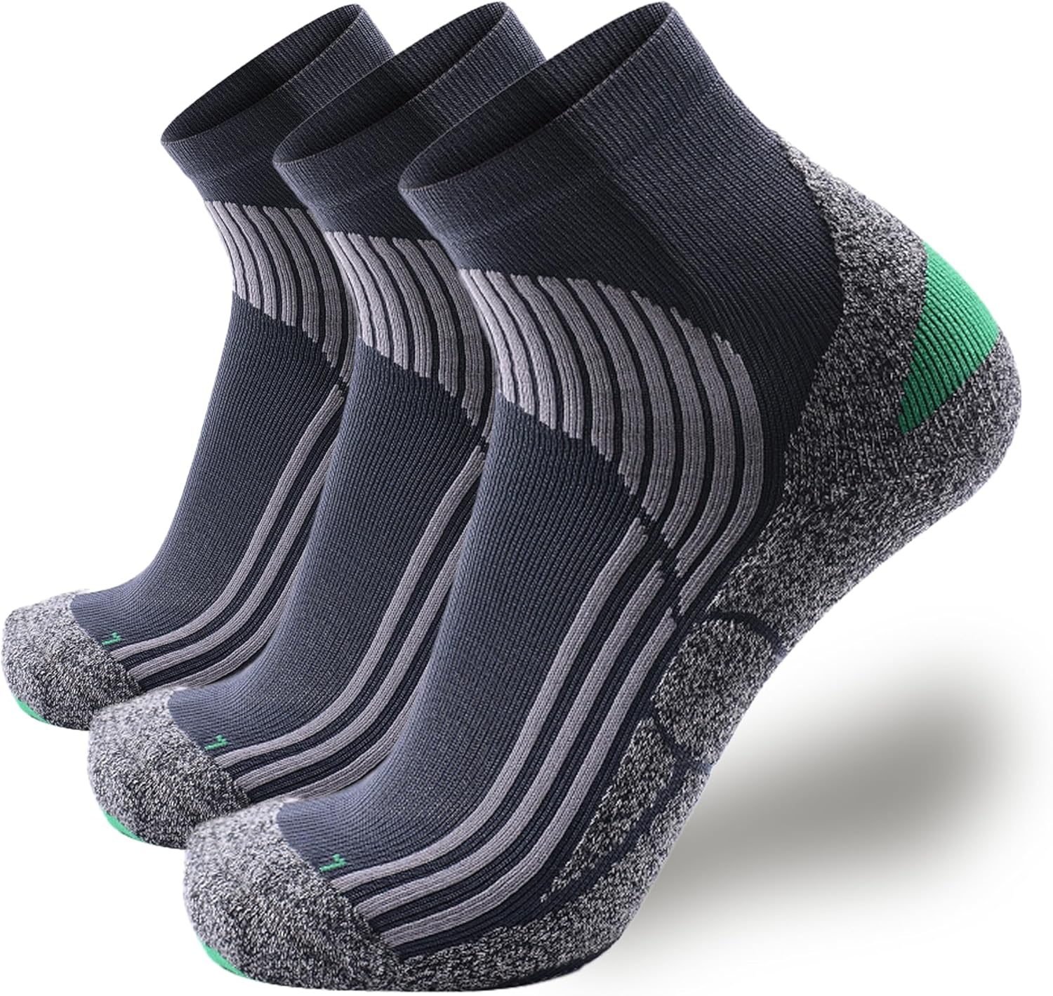 Extra Cushion Compression Socks Men, Coolmax Anti-Blister Wicking Padded Heel, Quarter Socks for Tennis Golf Hiking Work - Image 8