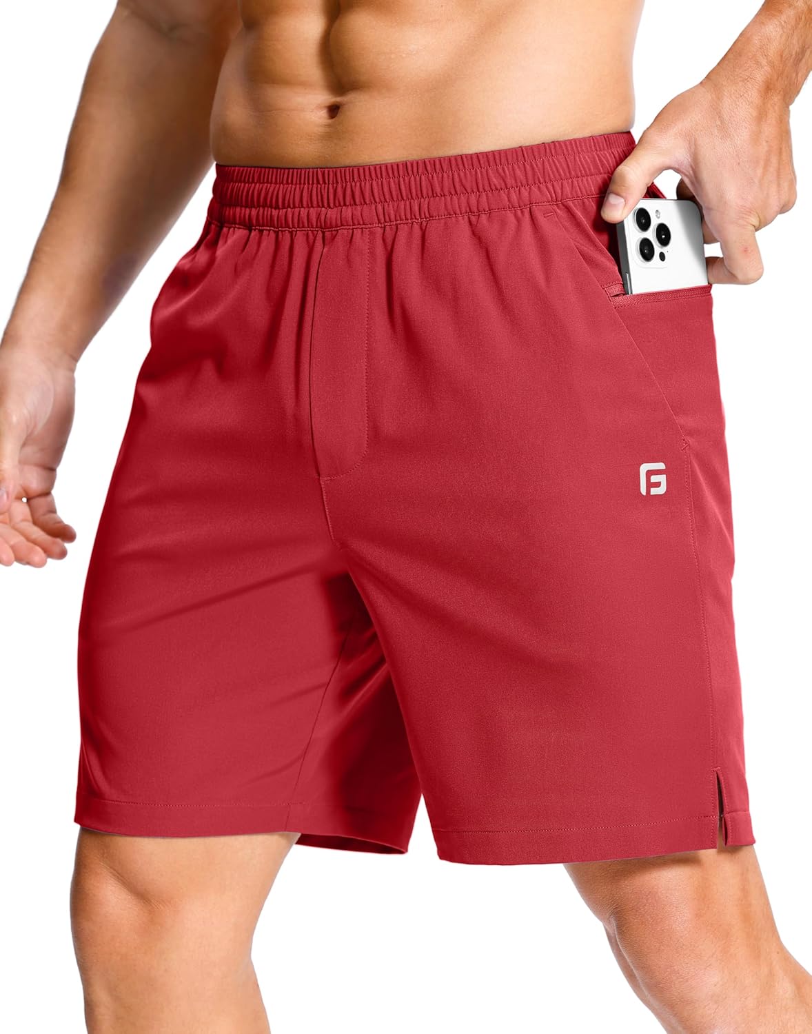GGJ Men's Lightweight Athletic Shorts with Zipper Pockets 7"/5"/9" Gym Workout Running Quick Dry Tennis Shorts for Men - Image 32