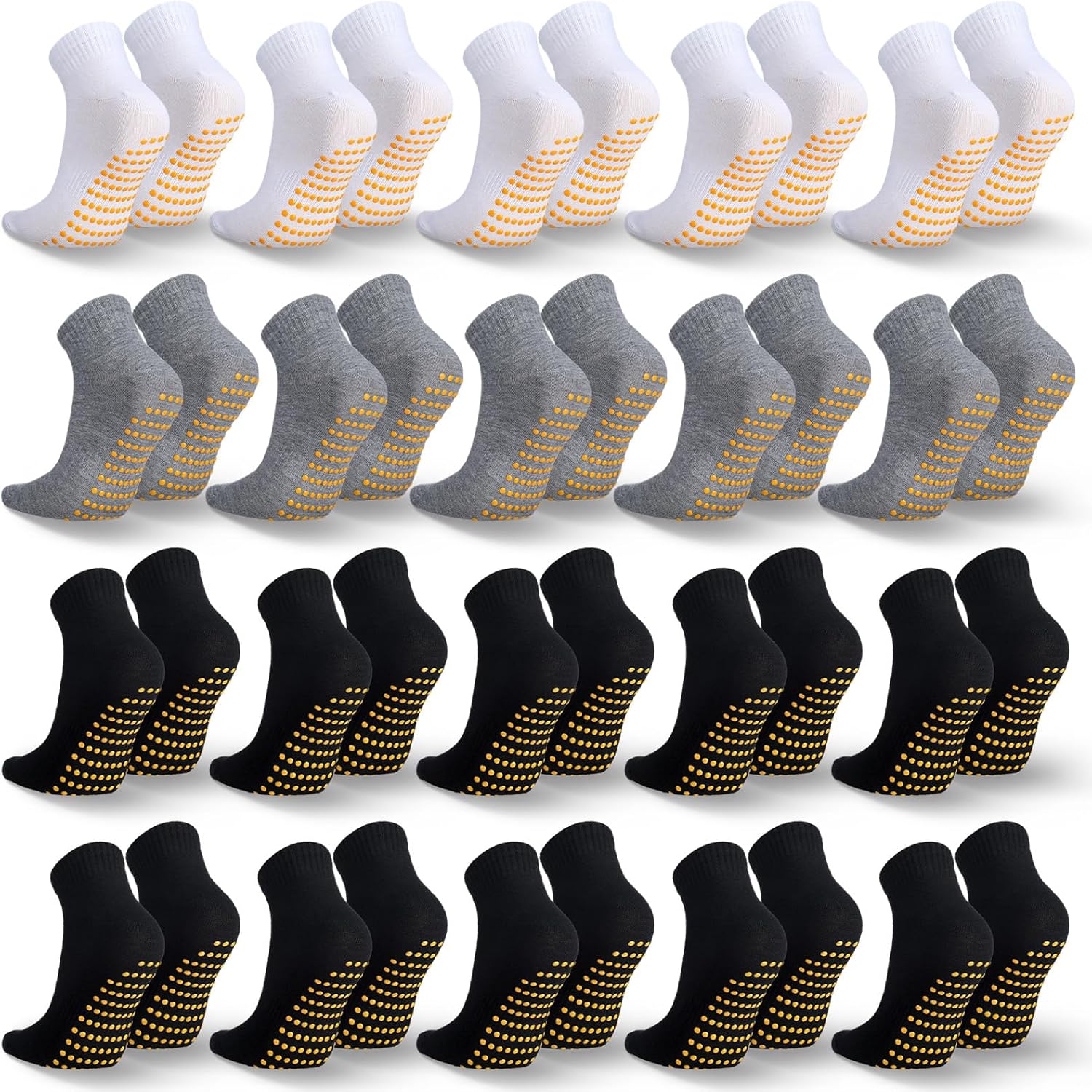 Sureio 50 Pairs Non Slip Slipper Socks with Grips Men's Anti Skid Yoga Socks with Gripper Workout Pilates Hospital - Image 9