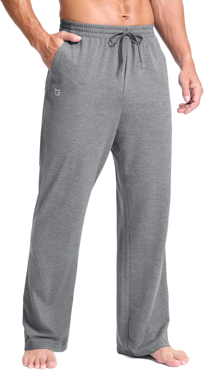 G Gradual Men's Yoga Sweatpants Soft Lounge Casual Pants Open Bottom Stretchy Athletic Sweat Pants with Pockets - Image 11