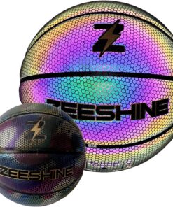 ZEESHINE HyperGlow Holographic Basketball – Ultra-Reflective Glow in Dark, Cool Sports Gift for Men & Women, Outdoor/Indoor Game